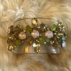 J. Crew clear cuff bracelet with stones